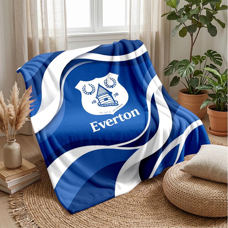 Coperta in Flanella con Stampa Calcio Everton, Morbida Calda Leggera Coperta da Divano Letto Campeggio