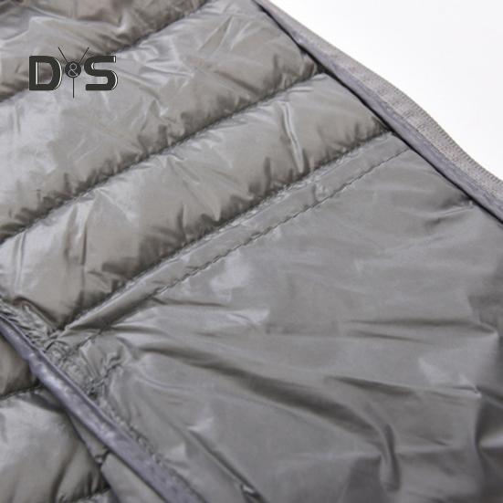 Unisex Down Waistcoat Stand Collar Sleeveless Solid Color Zipper Placket Cotton Vest with Pockets Thin Warm Vest Coat