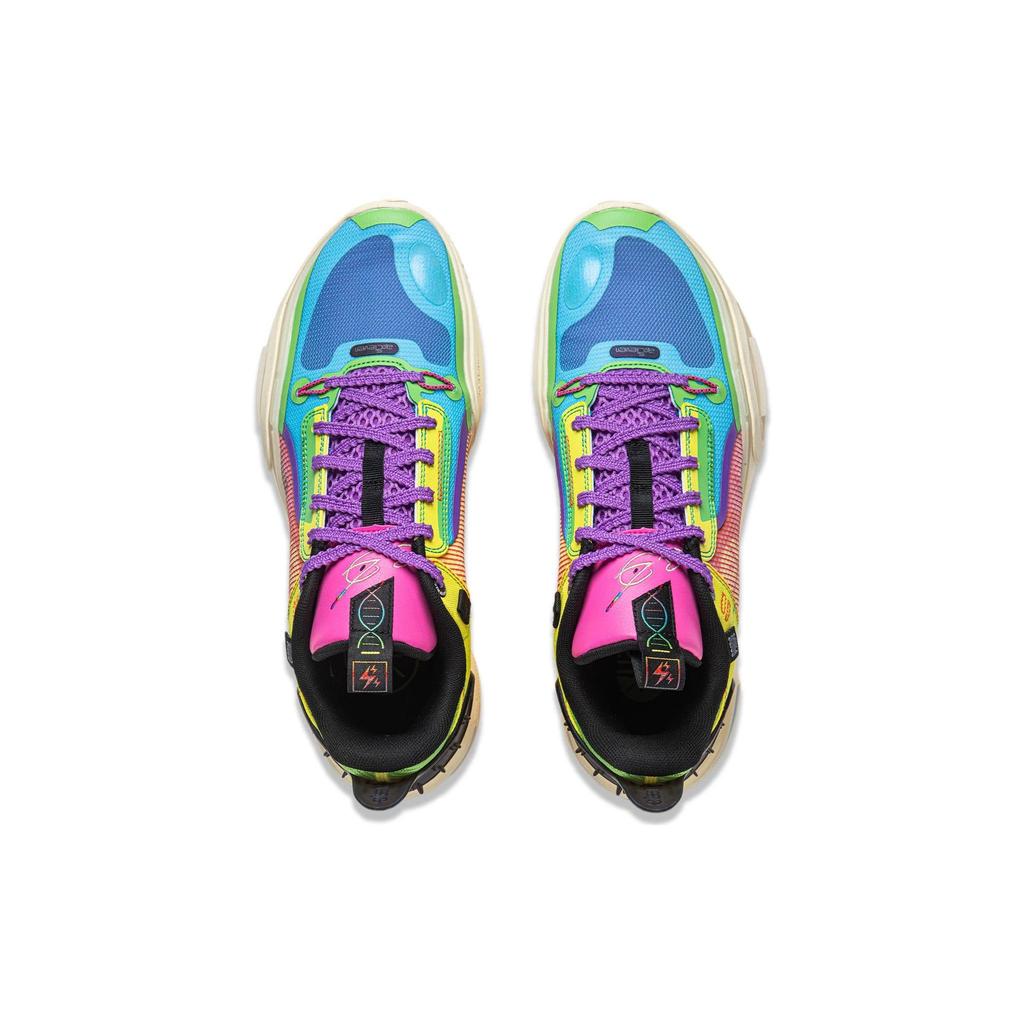 Li Ning All City 11 Cushioning Slip Resistant Low Top Basketball Shoes Men's Blue Yellow ABAT031-7
