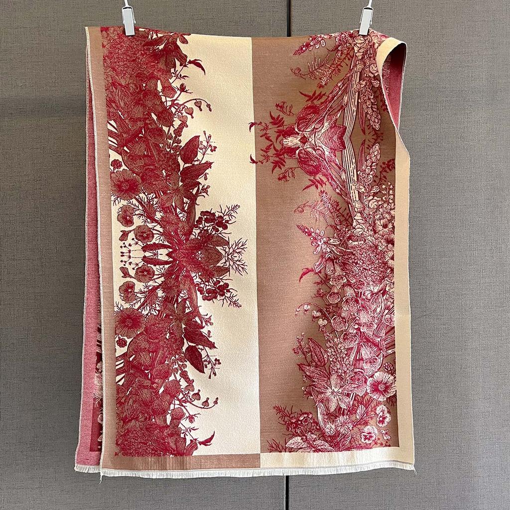 Winter Cashmere Scarf Women Luxury Floral Print Female Shawl Wrap Elegant Poncho Lady Thick Warm Blanket Gift Echarpe Pashmina