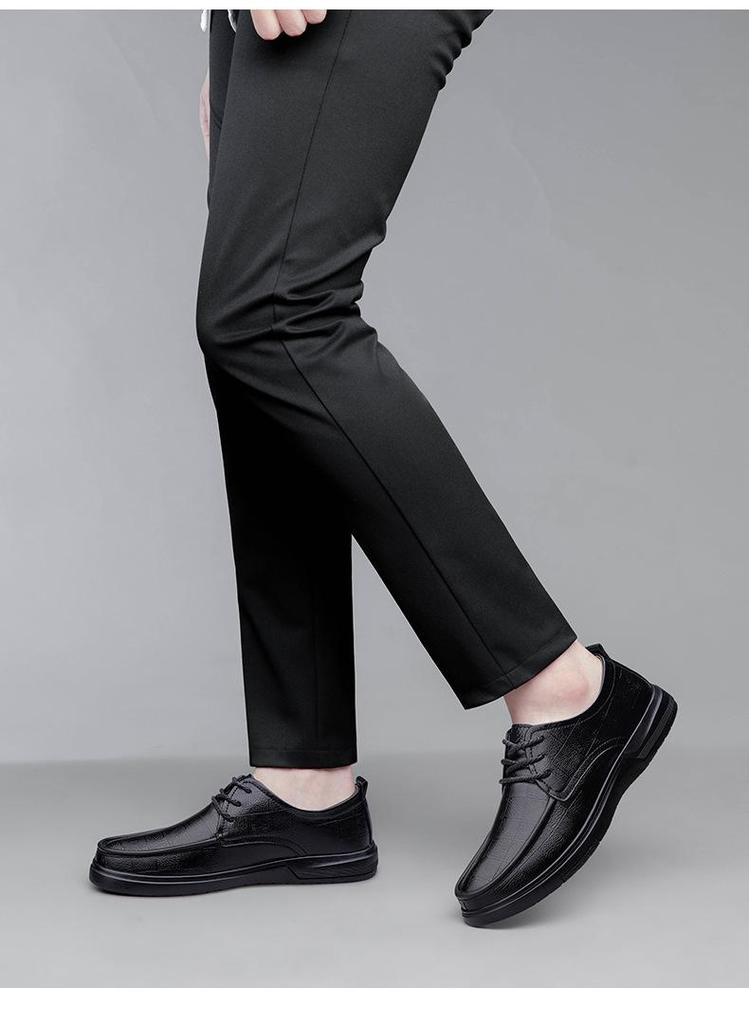 Herren Schnür-Loafer aus echtem Leder - Bequeme Rindsleder Business-Schuhe