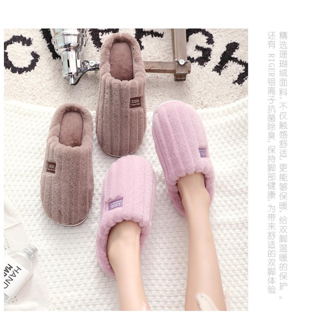 Cotton Slippers for Women and Couples in Autumn and Winter, Indoor Warm Plush Slippers for Men, Anti Slip Thick Cotton Slippers for Winter