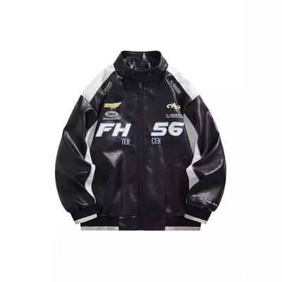 American PU Leather Jacket Men's Spring and Autumn Street Pilot Locomotive Jacket Top American Ruffian Jacket Men