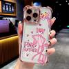 Classic Cartoon Sweet Cool Girl Pink Panther Transparent Mobile Phone Case iPhone16Promax Four-corner Airbag Anti-drop Case