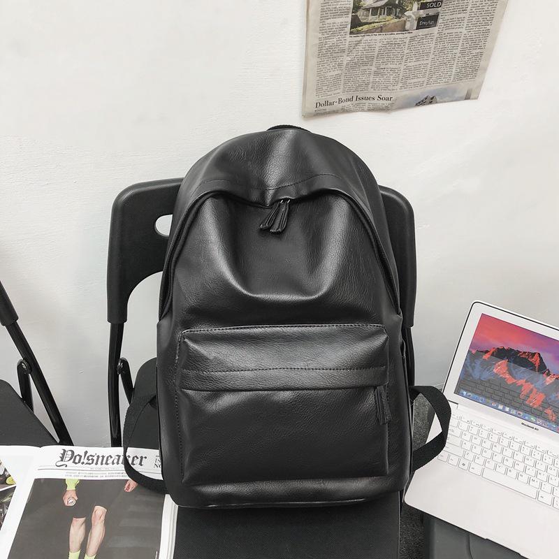 Large Capacity PU Leather Backpack - Unisex Casual Travel & College Bag