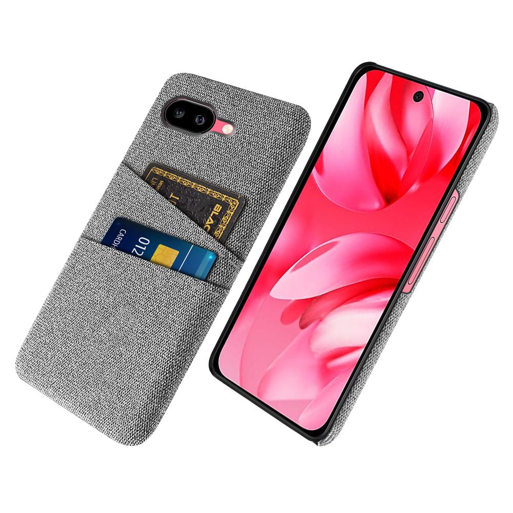 For Google Pixel 9a Case Cloth+Hard PC Phone Cover with Dual Card Slots
