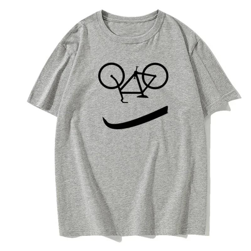 Bicycle Reverse Letter Funny Printing Men Women T Shirts Fashion Comfortable Top Regular Sleeve Short Sleeve Large Size Tshirts