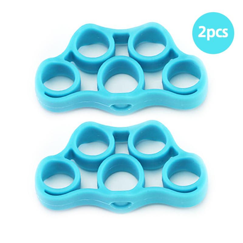 2шт силиконовый тренажер для пальцев рук силовой тренажер для пальцев реабилитационное оборудование 2pcs Lake Blue 4KG/8.8LB