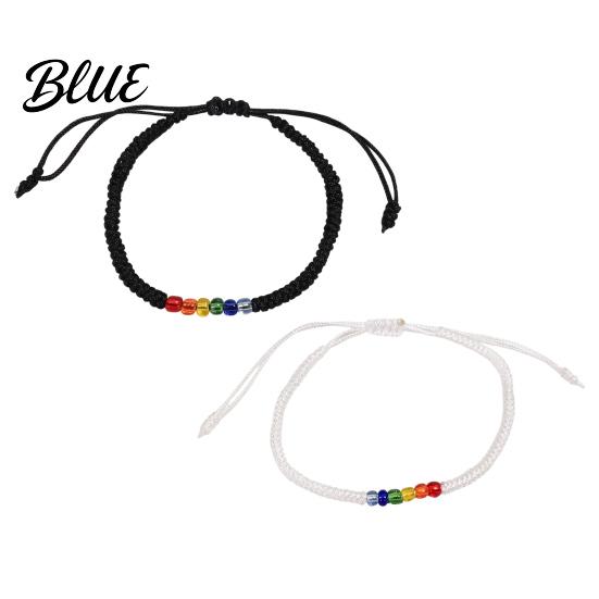 Lightweight Woven Wristband Rainbow Beads Bracelet for Men Women Handmade Bohemian Style Beaded Jewelry Braided String Bracelet Adjustable