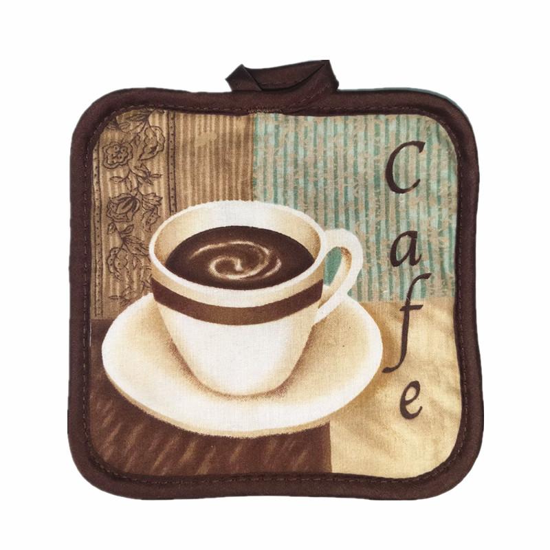 

1 шт. Квадратний вишитий вінтажний бавовняний друкований термостійкий килимок-прихватка для кухонного столу, вечері 16x16cm