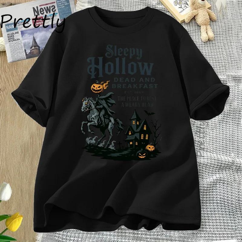 Sleepy Hollow T-shirt Women Halloween Vintage S чёрный