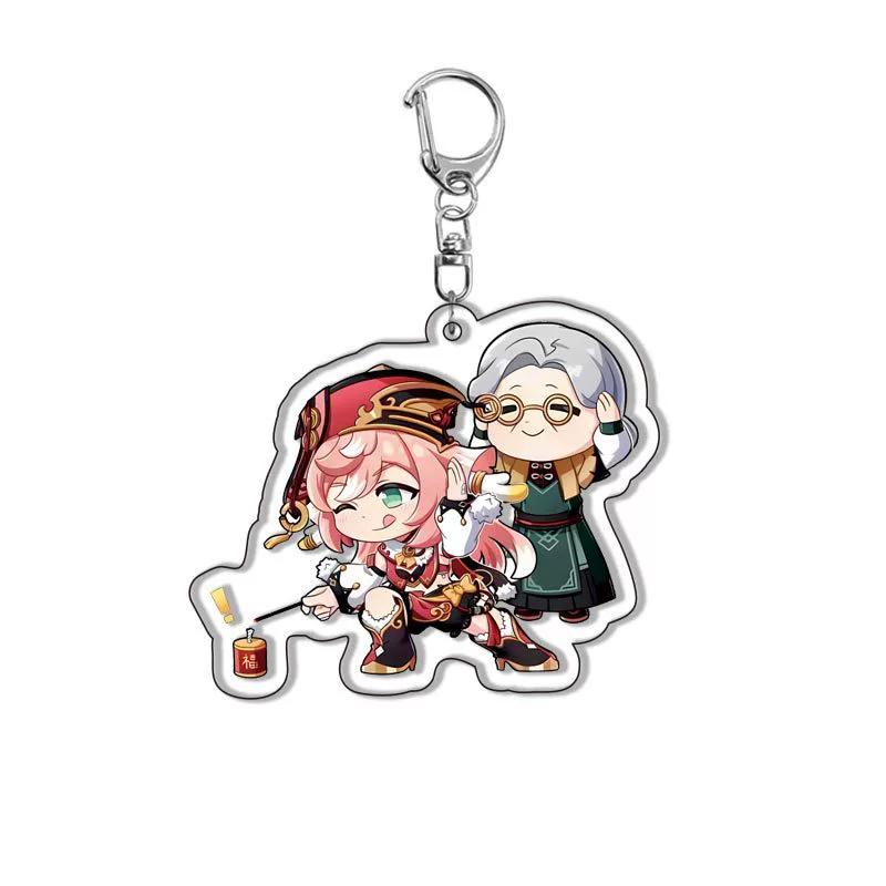 Genshin Acrylic Keychain Sweet Rain Walnut Monster Cartoon Pattern Anime Pendant