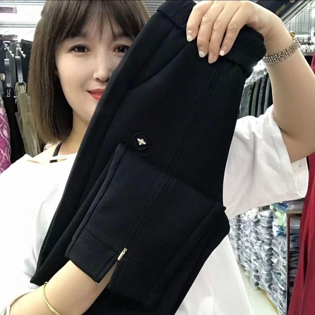 

Осенне-зимний товар Высокая эластичность Прилегающие Плотные Брюки прямого кроя Свободные Брюки прямого кроя Брюки-харуны Универсальные Прилегающие Брюки XS чёрный