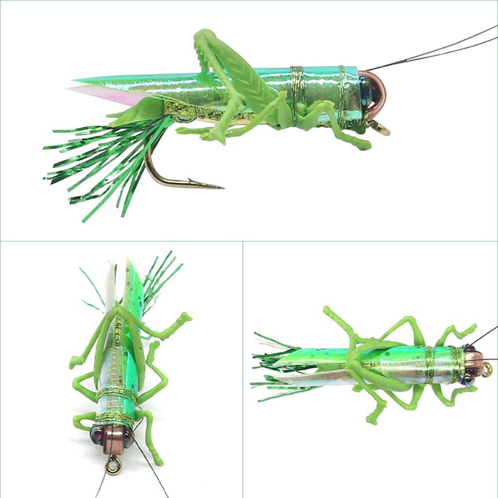 1 Stück Bionische Heuschrecke Heuschrecke Fliegenhaken Köder Insekt Schwimmend Künstlicher Köder Angelgerät Zubehör