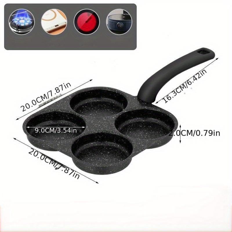 1PC 4-in-1 cast iron egg cooker, non-stick single-handle frying pan, multi-purpose kitchen gadget