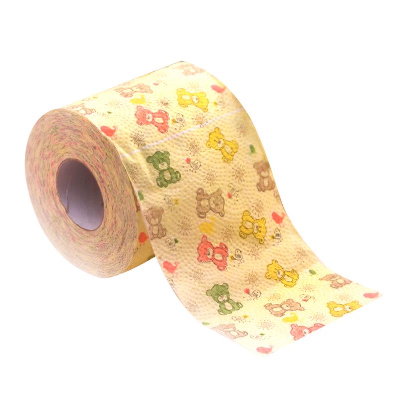 1 Roll Colored Toilet Paper: Floral Print Tissue and Hand Towels