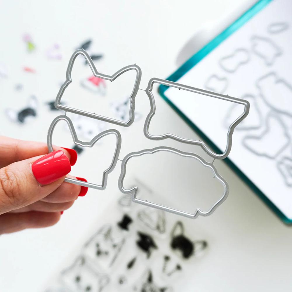 Transparent Silicone Dog Stamps for DIY Journaling - March 2025 Series (Model 7402)