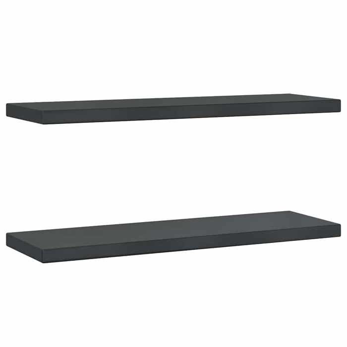 VidaXL Étagères murales 2 pcs 75x23,5x3 cm noir acier inoxydable, étagère flottante, étagère murale d'exposition, panneau 30292