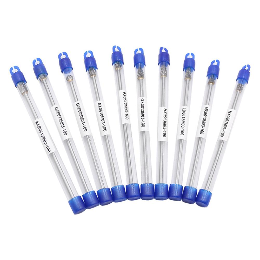 10PCS Rotary Burrs Set with 3x6x100mm Carbide Heads for Use with Rotary Tools In Metalwork Wood Carving and Jewelry Crafting