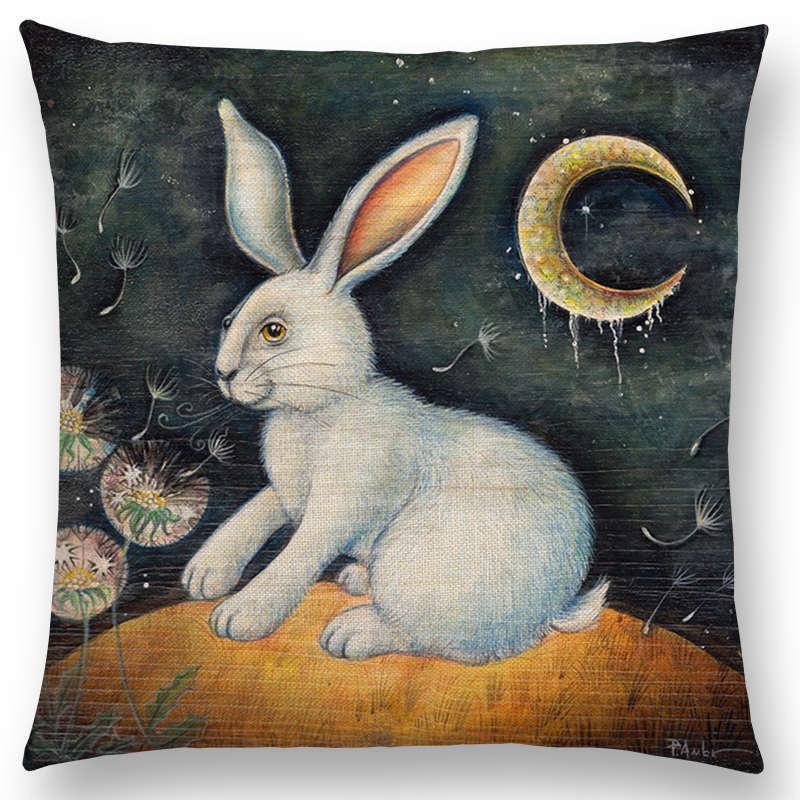 Charming Bird Blue Whale Hedgehog Moonlight Owl Bat Bee Octopus Cushion Cover Pillow Case