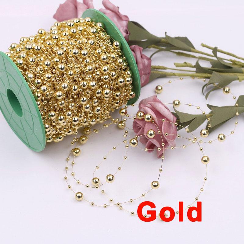 2/5/10Meter Imitation Pearl String Fishing Line Artificial Pearls String 8+3mm Bead Chain for Craft Garland Flower Wedding Decor