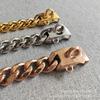 Gold 19mm Sechskant Titanstahl Hundehalsband & Leinen Set