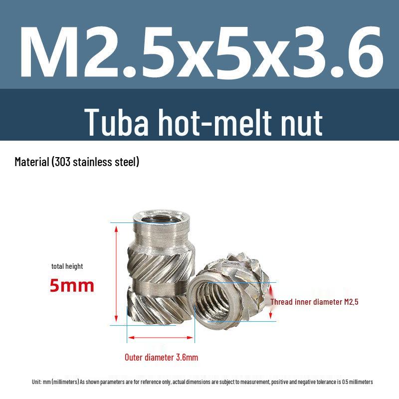 Stainless Steel Pre-embedded Injection Molding Knurled Nut M2M3M4
