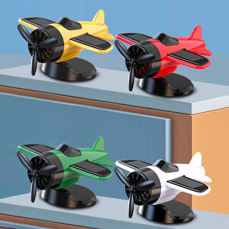Solarbetriebenes rotierendes Flugzeug-Armaturenbrett-Dekor, Kreative Auto-Innenraumdekoration, Für Luftfahrt-Enthusiasten, Auto-Armaturenbrett-Dekor
