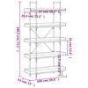 VidaXL 5-Tier Bookcase Sonoma Grey 100x33x180.5 Cm 837700