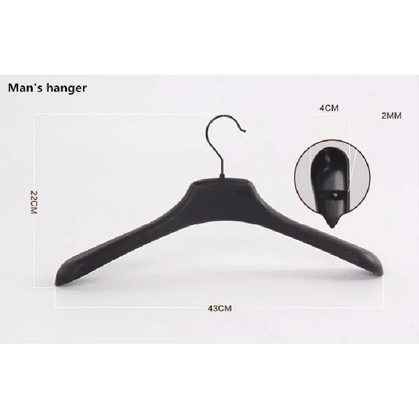 10pcs Black Thick Wide Shoulder Plastic Clothes Hanger for Coats Jacket and Fur