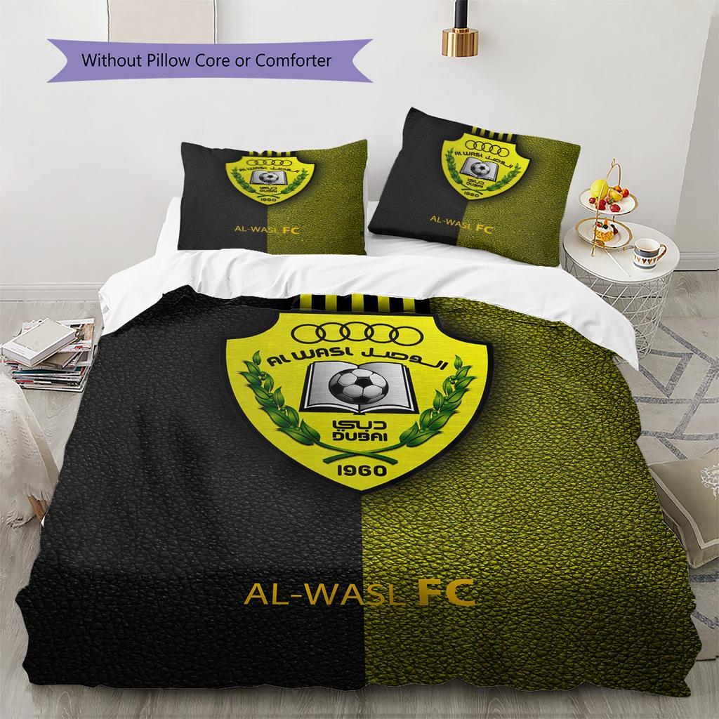 Al Wasl Football Club Pattern Bedding Quilt Set Home Decoration Gift (1 * duvet cover + 2 * pillowcase without core)