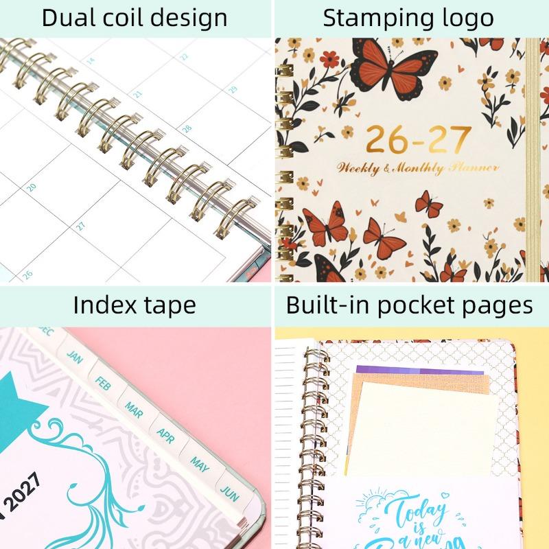 A5 Weekly Planner Spiral Bound Daily Schedule Notebook Journal Calendar