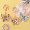 Rhinestone Butterfly Keychain Sparkly Butterfly Charm with Keyring Elegant Enamel Butterfly Keychain Gift for Women Girls