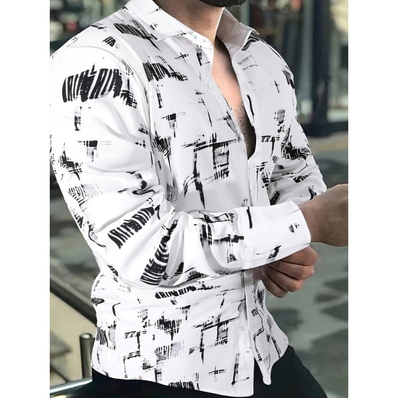 Men S Print Long-Sleeve Shirt S