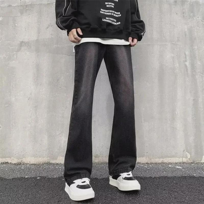 

Мужские американские ретро-черные расклешенные широкие джинсы XL чёрный