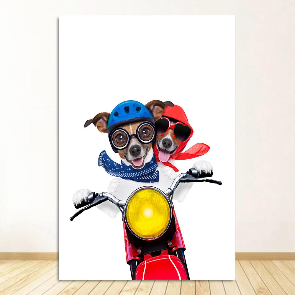 Nordic Style Boxing Dog Canvas No Frame Art Print Painting Poster Funny Cartoon Animal Wall Pictures For Kids Room Decoration