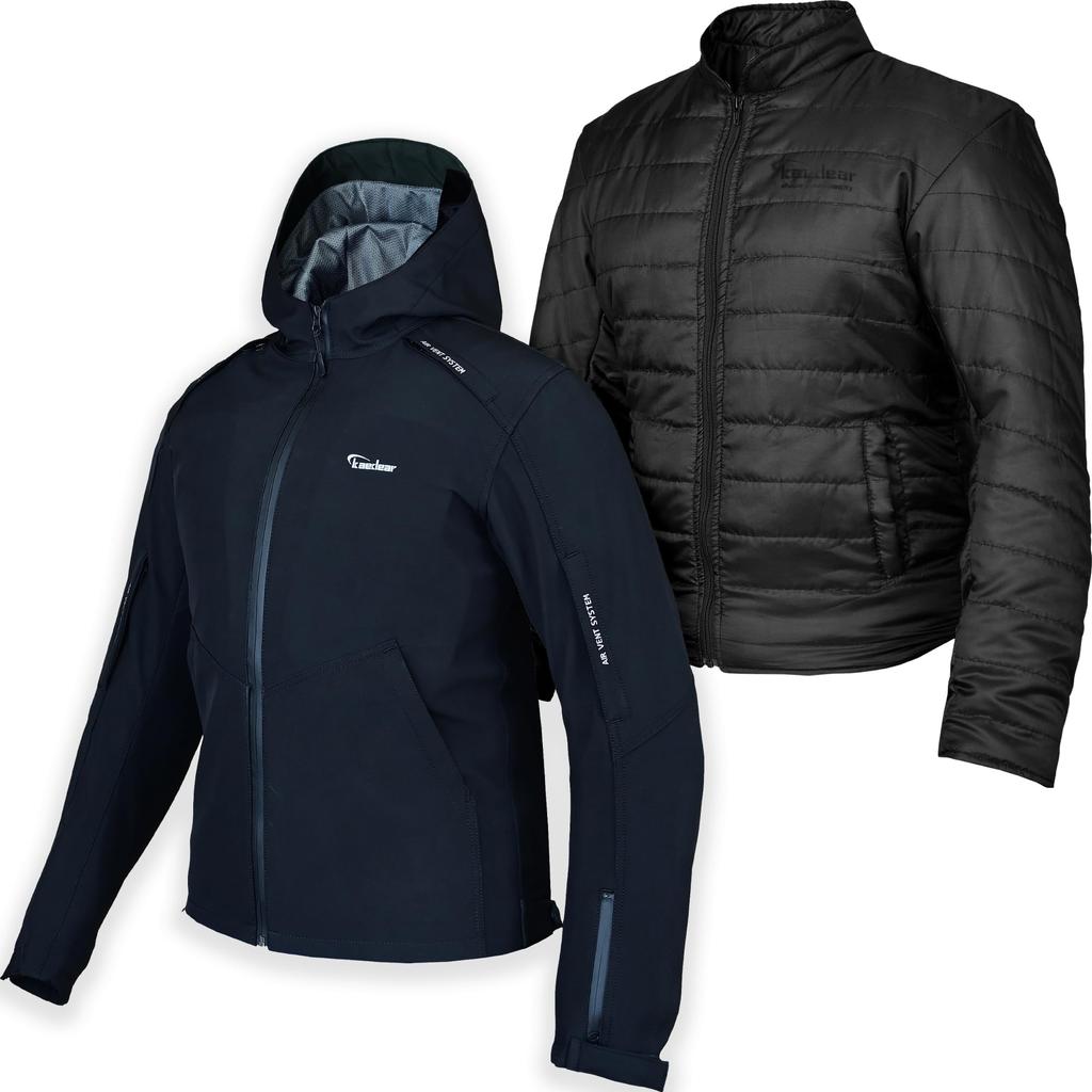 Kaedear Motorcycle YKK and Includes Inner Jacket, Waterproof, All-Season, Protective, Zipper, Ventilated, Layer, KDR-RC-J1W (JP, Alphabet, XL, Black)