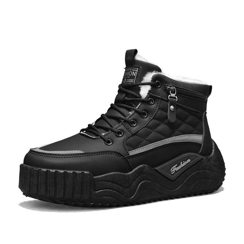 Men s snow boots new winter warm plush thick-sole casual boots fashion outdoor sports work boots soft-sole high-top cotton boots 39