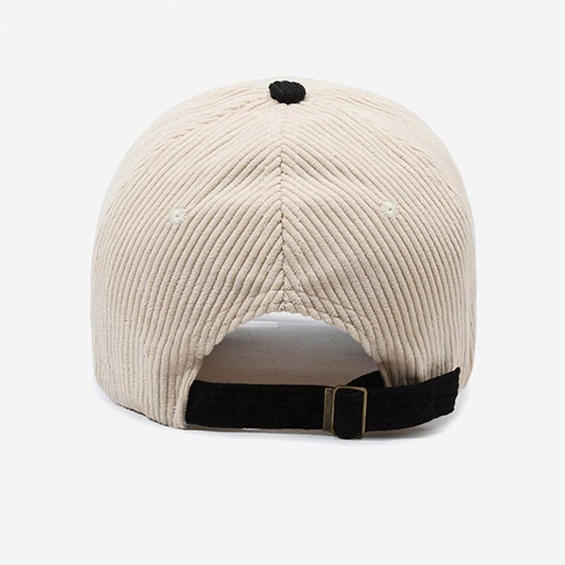 Corduroy Baseball Cap Adjustable Snapback, Breathable Versatile Striped Casual Hat In Multiple Colors