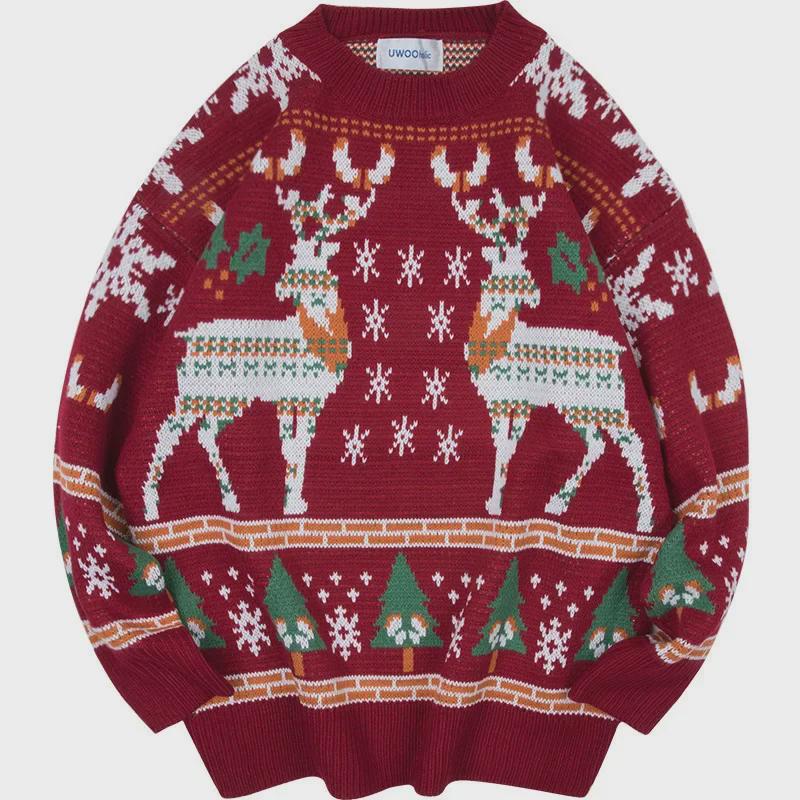 Veste d'hiver style Hong Kong et pull de Noël ample coréen pour garçons