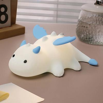 1Pc Cute Baby Dragon Night Light for Kids Room Silicone Color Changing 3 Level Dimmable Nursery Sleeping Light Kawaii Bedside Lamp