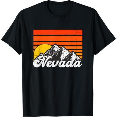 Vintage Nevada Berge Retro Wandern Liebe Nevada Staat T-Shirt