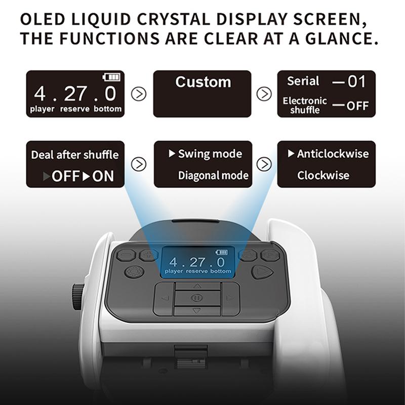 Máquina Automática de Embaralhar e Distribuir Cartas 2 em 1 Giratória 360° Distribuidor de Cartas Dispositivo de Póquer para Jogos de Festa ao Ar Livre em Casa