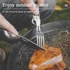 A set of 6-in-1 multi-functional folding outdoor tableware, camping portable meals, knives, forks, spoons, bottles, outdoor camping cookware