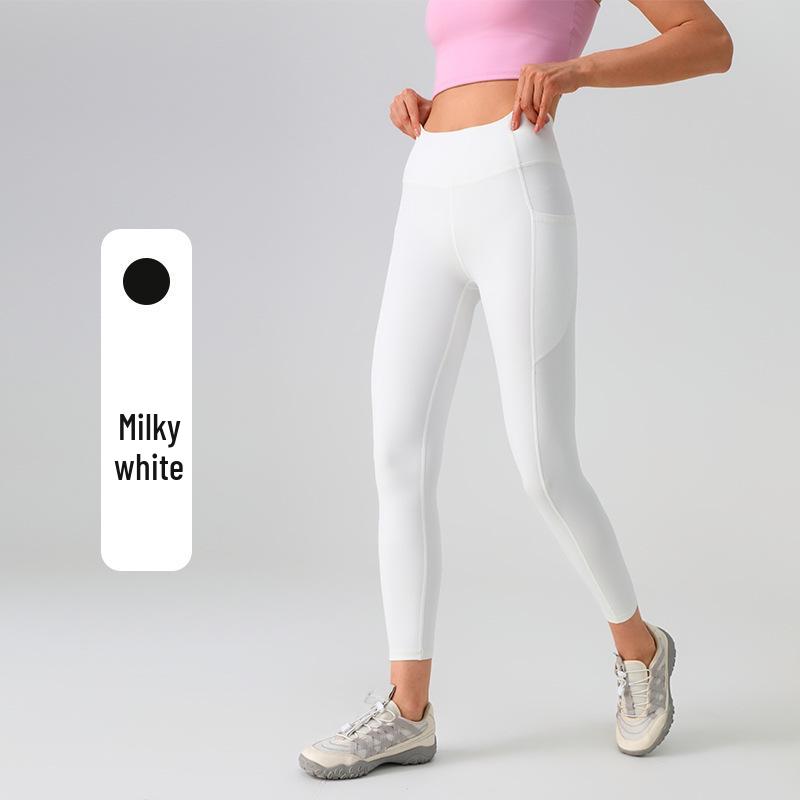 High-Waist Butt-Lift Yoga Pants with Side Pockets - Stretch Athletic Leggings for Women