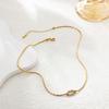 18K Gold Plated Sparkling Crystal Zircon Necklace Metal Thin Snake Chain Sexy Clavicle Choker Wedding Jewelry Women Accessories