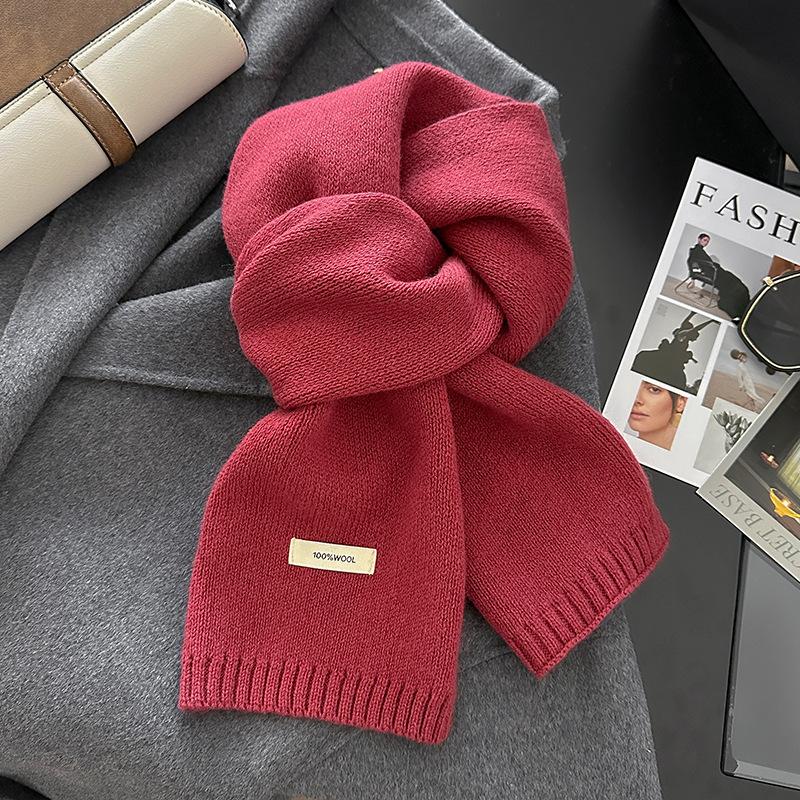 18-color scarf women's winter high-end soft waxy season warm thickened knitted wool couple scarf Korean