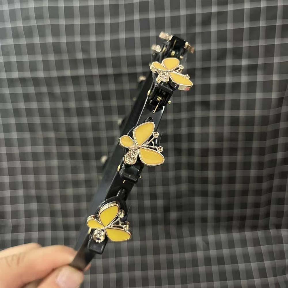 Shiny Women Butterfly Hair Hoop Elegant Hairband Twinkle Hair Bands with Clips  Female