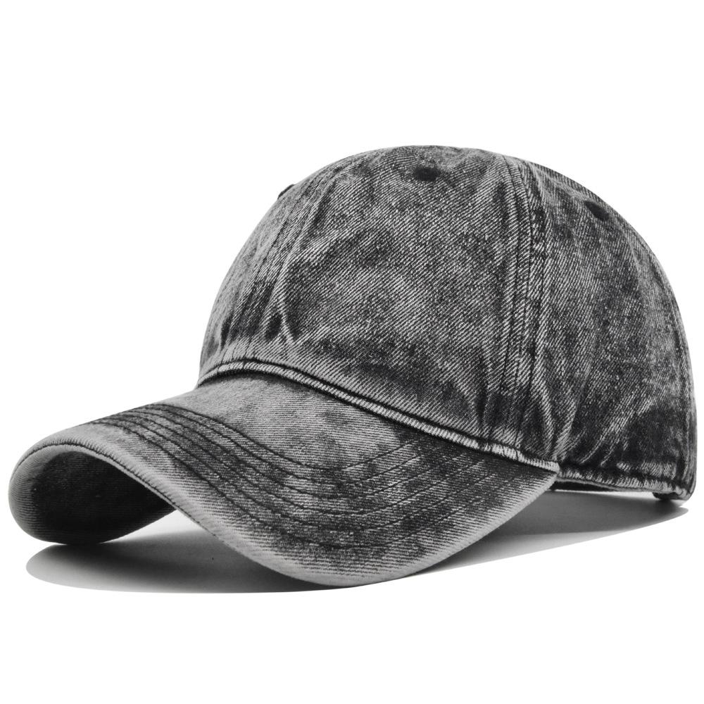 Solid Color Washed Denim Baseball Cap Vintage Retro Snapback Hat for Men & Women, Adjustable Sun Protection Cap in 8 Colors