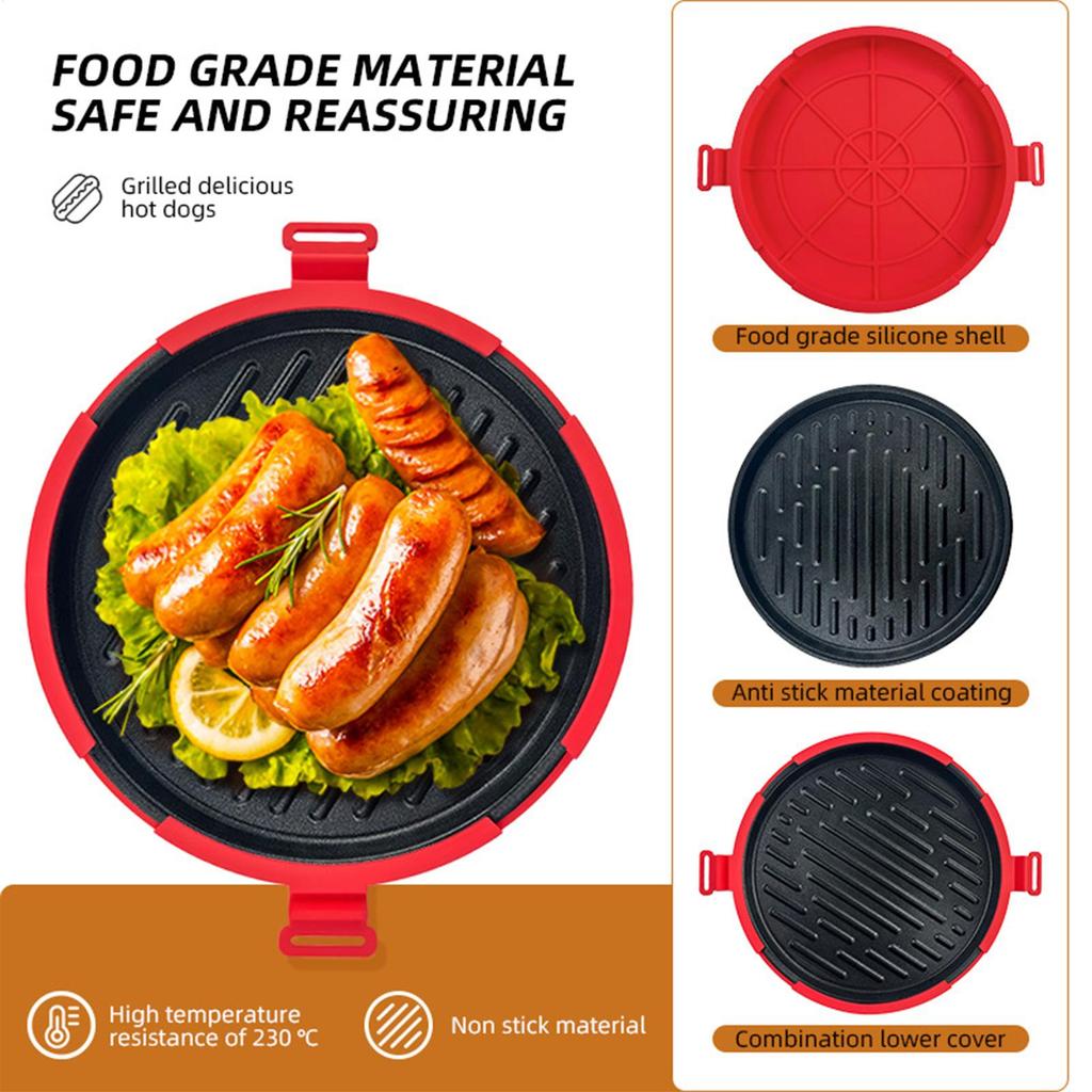 Baking Tray Round Microwave Grill Pan Grilled Cheese Pizza Crisper Crispy Bacon Toaster Sandwich Maker Griddle for Home School